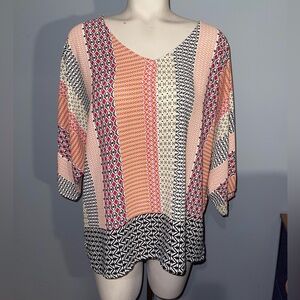 Forever 21 Colorful Abstract Print Blouse shirt top woman’s medium